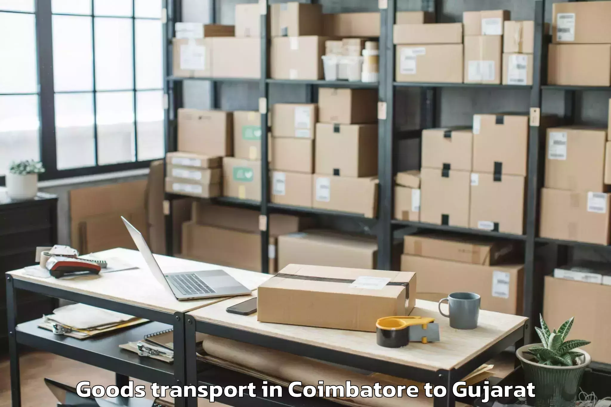 Efficient Coimbatore to Jetpur Goods Transport